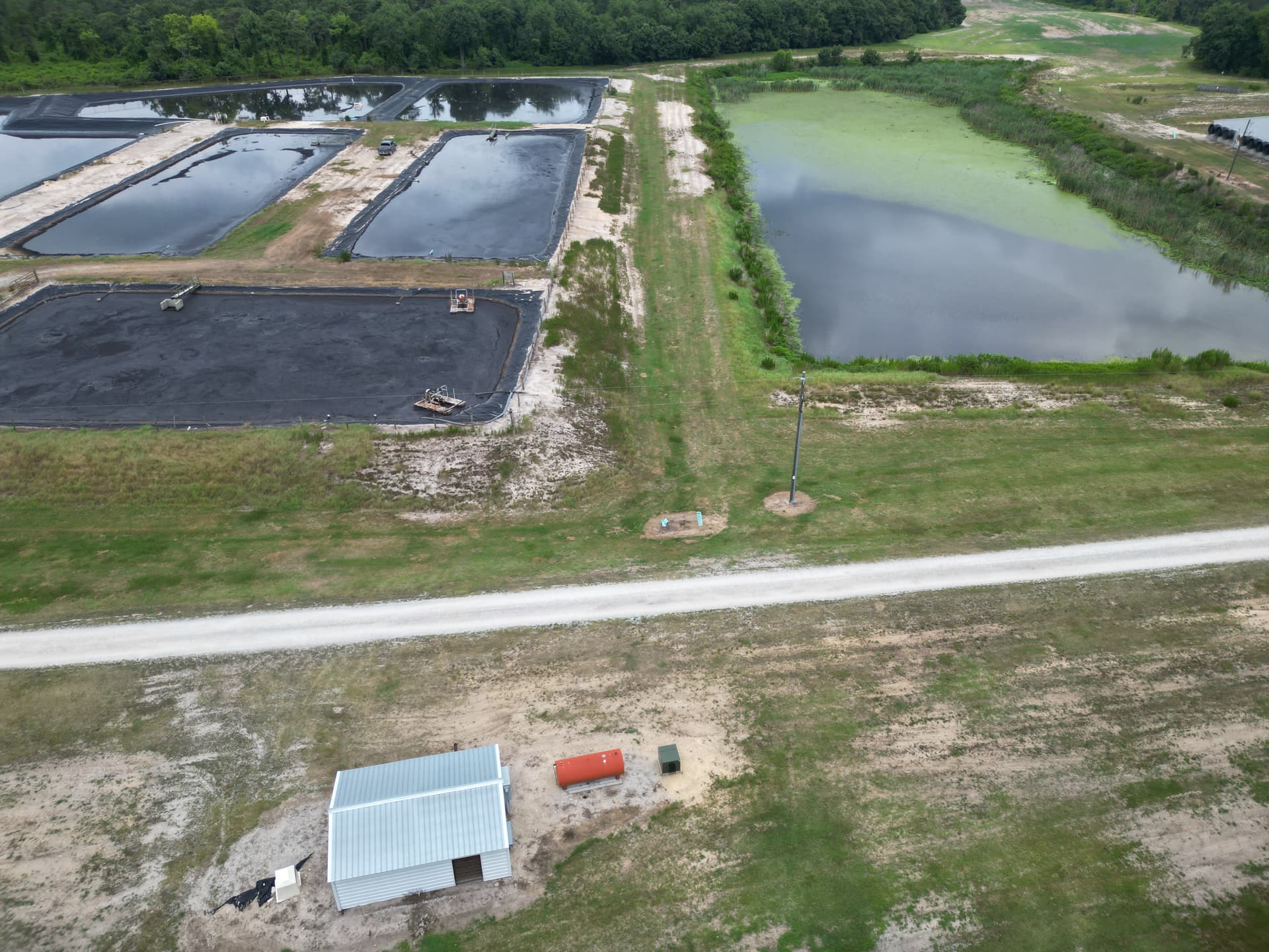 Lagoon cover installation at Frenches Creek