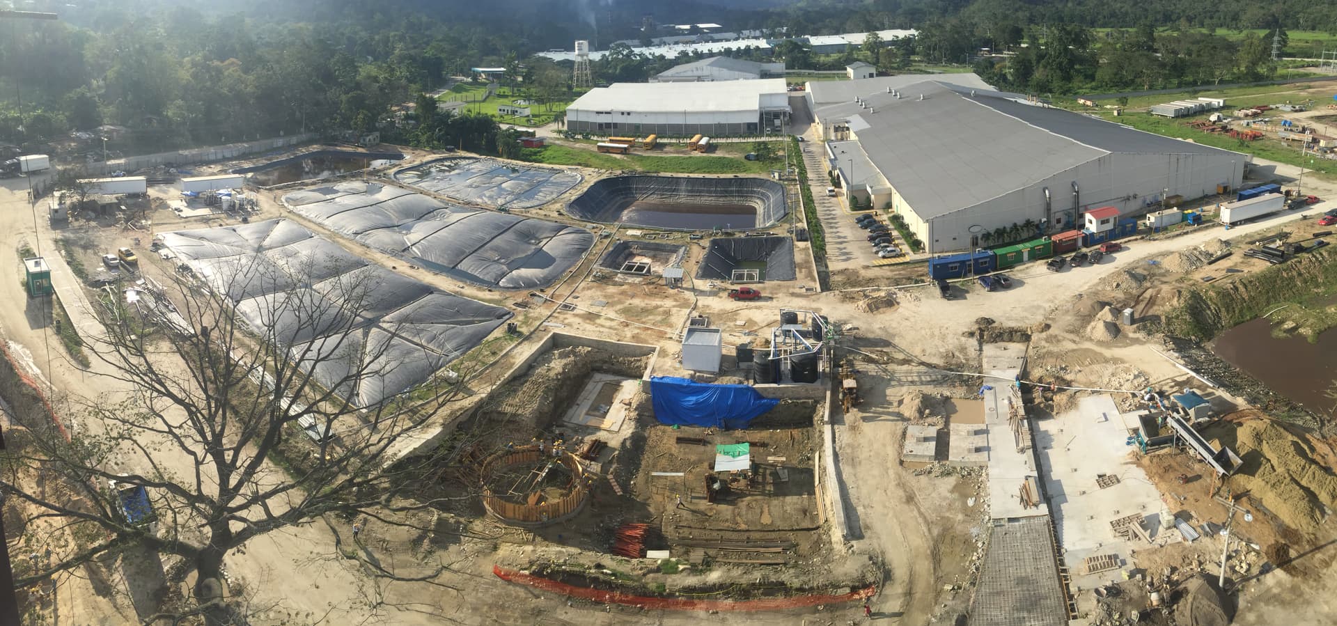 Panoramic view of lagoon cover systems